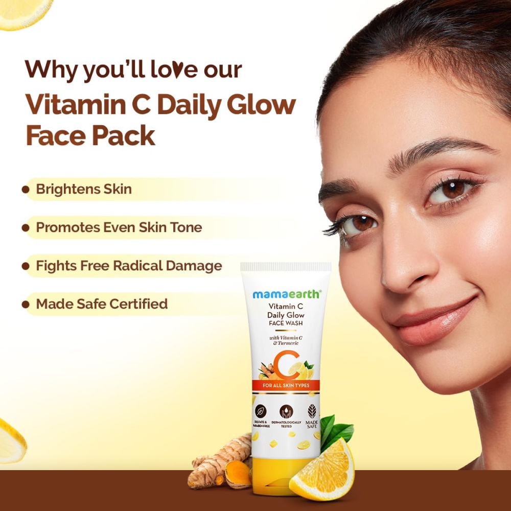 Mamaearth Vitamin C Face Wash with Turmeric Hover Image